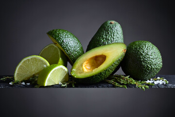 Avocado with lime , thyme and sea salt