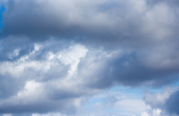 White clouds against a blue sky