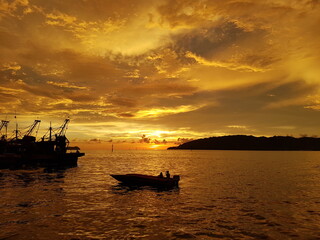 Golden sunset in the tropics