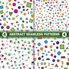 set of abstract seamless geometric pattern.