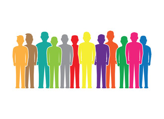 colourful people silhouettes