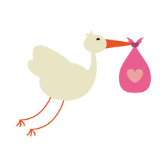 crane holding bag baby or shower related  icon image vector illustration design 