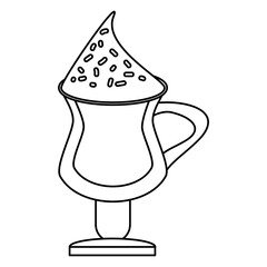 Obraz premium Cold coffee drink in glass cup icon vector illustration graphic design