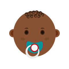male baby with pacifier  icon image vector illustration design 