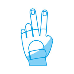 hand wearing a sport gloves icon over white background. vector illustration
