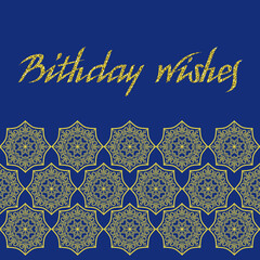 Greeting card template with mandala.