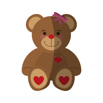 girly teddy bear baby or shower related  icon image vector illustration design 