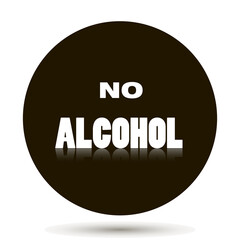 No alcohol. Vector icon on black background.