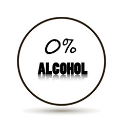 0% alcohol. Vector icon on white background.