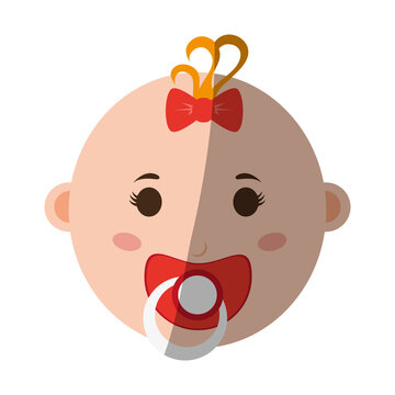 female baby with pacifier icon image vector illustration design 