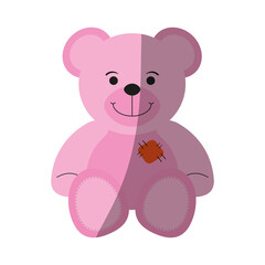 girly teddy bear baby or shower related  icon image vector illustration design 