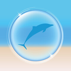 delfin springt in einer blase © krissikunterbunt