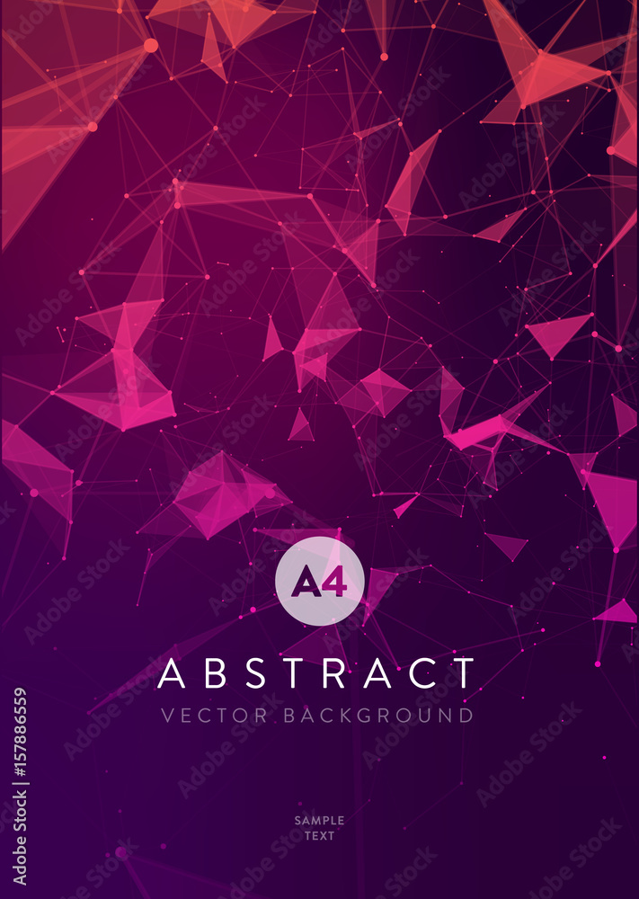 Fototapete 3d abstract mesh background with circles, lines and triangular shapes design layout for your busines