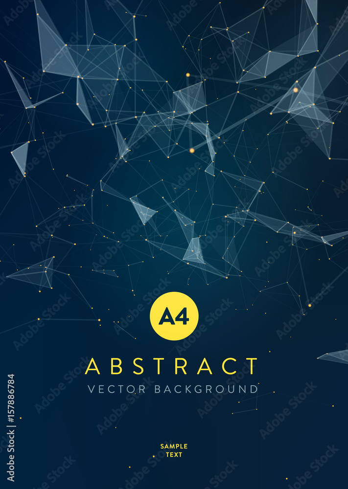 Fototapete 3d abstract mesh background with circles, lines and triangular shapes design layout for your busines