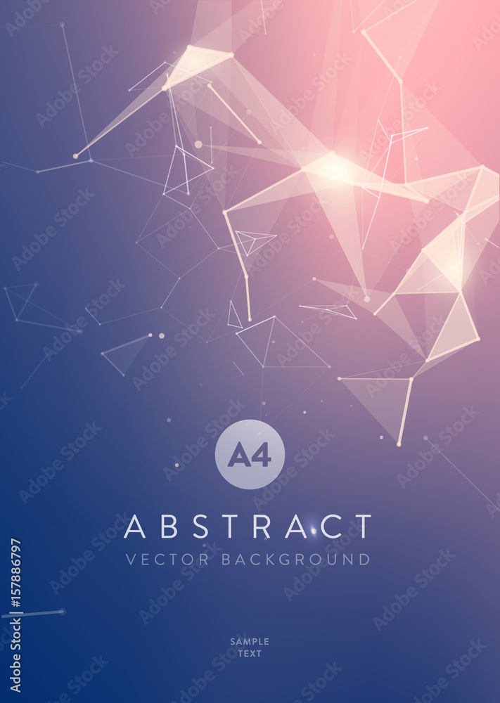 Fototapete 3d abstract mesh background with circles, lines and triangular shapes design layout for your busines