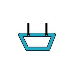 shopping basket icon over white background. vector illustration