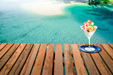 Summer drink by the beach.