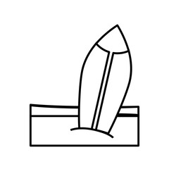 surfboard icon over white background. vector illustration