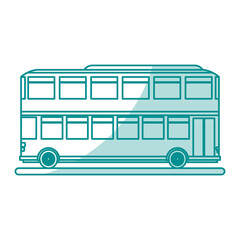 Flat line monocromatic  double decker bus over white background vector illustration