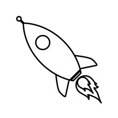 Fototapeta premium Space rocket icon over white background. vector illustration