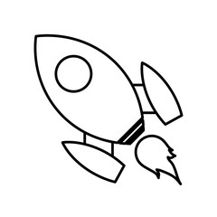 Space rocket icon over white background. vector illustration