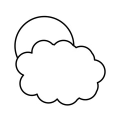 cloud with sun icon over white background vector illustration