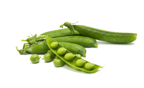 Green young peas isolated