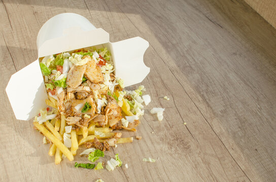 Doner kebab box with french fries