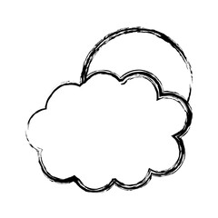 cloud with sun icon over white background vector illustration