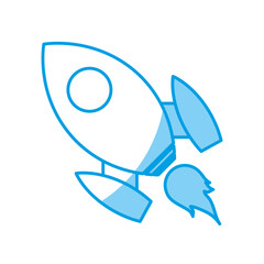 Space rocket icon over white background. vector illustration