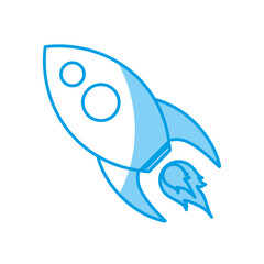 Fototapeta premium Space rocket icon over white background. vector illustration