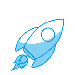 Space rocket icon over white background. vector illustration