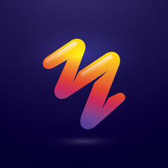 Abstract Color Pulse Letter M Logo