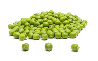 Green young peas isolated