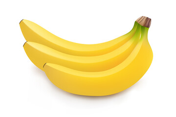 Realistic illustration of bunch of bananas isolated on white background, banana icon, banana image, vector illustration
