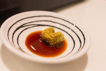 green wasabi japanese food