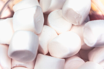 Fototapeta na wymiar Heap of marshmallow as candy background