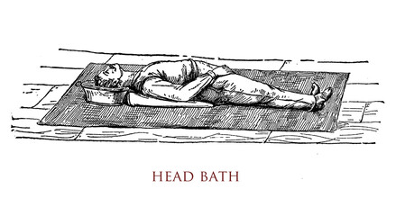 Naklejka premium Head bath, vintage illustration