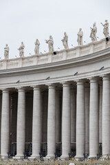 The Elliptical colonnade created by Gian Lorenzo Bernini around the Basilica di San Pietro Vaticano Rome Lazio Italy Europe