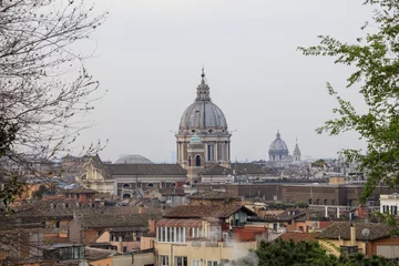 Deurstickers The city view from the Pincian Hill with the typical houses and ancient domes of churches  Rome Lazio Italy Europe © ClickAlps