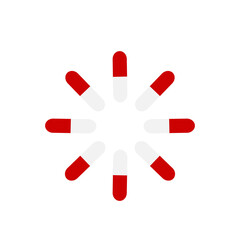 Red and white capsules on a white background