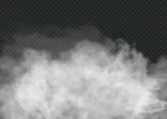 Dekokissen Nebel oder Rauch isoliert transparenter Spezialeffekt. Weiße Vektortrübung, Nebel oder Smoghintergrund. Vektor-Illustration © kume111000