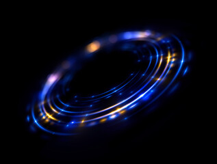 Abstract background. luminous swirl. Elegant glowing circle. Bright spiral. Glow ribbon. Empty space. .Sparkling particle. Space tunnel. Glossy orbit. Colorful ellipse. Glint galaxy. Oval stage