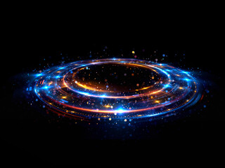 Abstract background. luminous swirl. Elegant glowing circle. Bright spiral. Glow ribbon. Empty space. .Sparkling particle. Space tunnel. Glossy orbit. Colorful ellipse. Glint galaxy. Oval stage