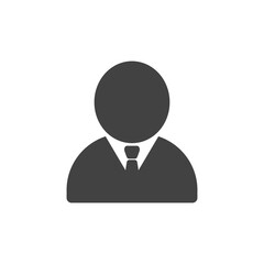 Man in suit silhouette abstract image. Flat style icon. Vector illustration