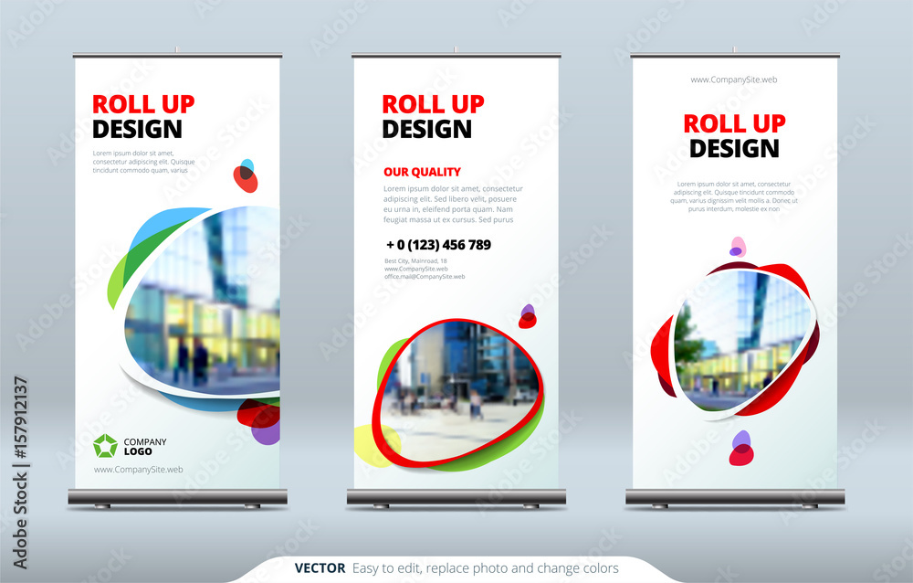 Canvas Prints business roll up banner stand. presentation concept. abstract modern roll up background. vertical ro