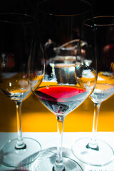 Wine tasting on winery, wineglass