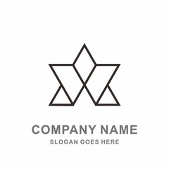 Fototapeta premium Geometric Triangle Letter X Cube Space Architecture Interior Construction Business Company Stock Vector Logo Design Template