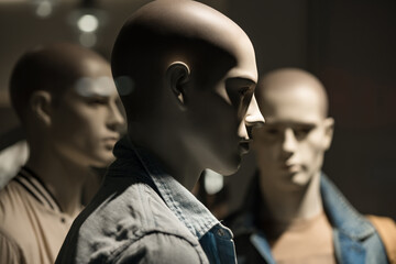 mannequin people, fashion man on black background, business and marketing