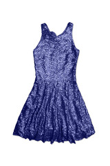 dark blue sequin party dress, isolated on white background